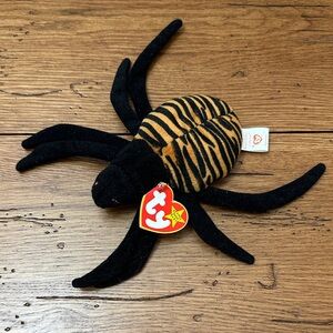 Ty Black and Orange Spider - Spinner Halloween Decor - Plush